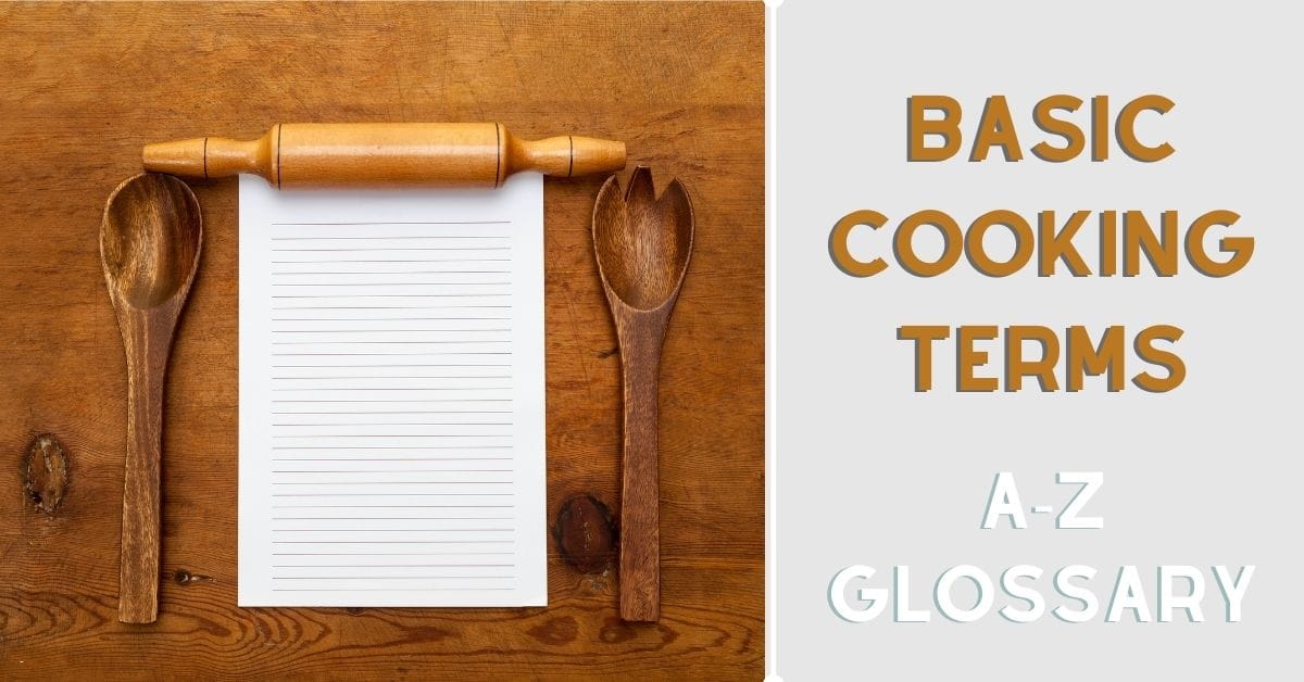 common cooking terms, fancy cooking terms, basic cooking terms, jargon used with kitchen ware in specification description.