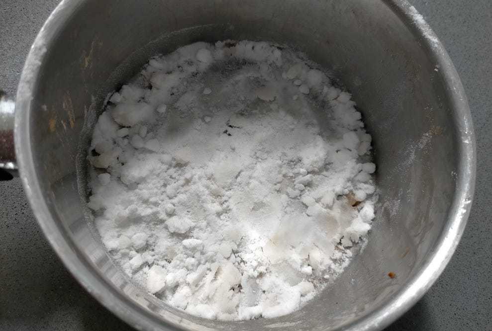 baking powder in pot 2